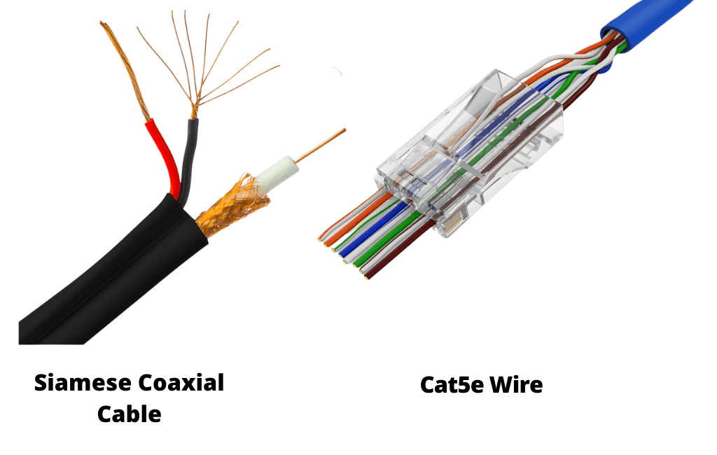 siamese coaxial cable and cat5e wire